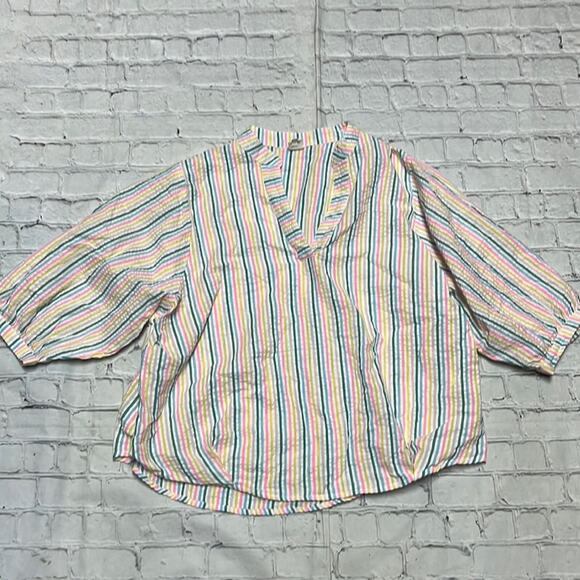 Ivy Jane Top Gauze Like Material Rainbow Multicolor Stripes M/L - Picture 1 of 4